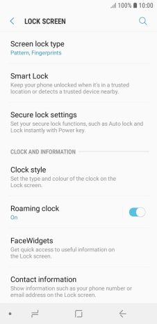Press Screen lock type and key in the additional phone lock code you created earlier.