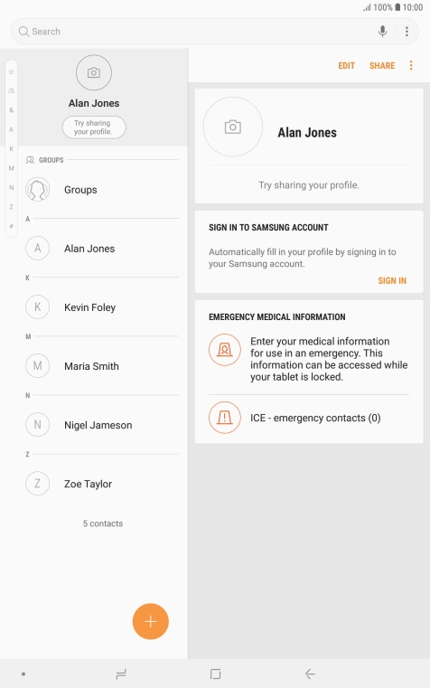 Press the menu icon.