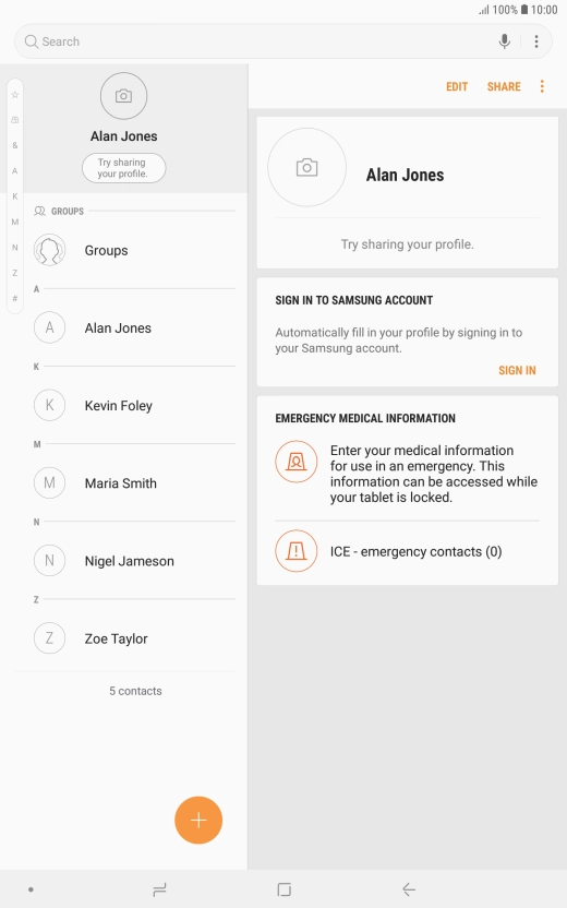 Press the menu icon.