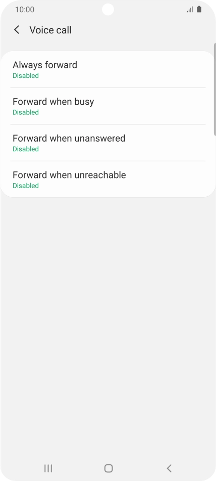 Press the required divert type.