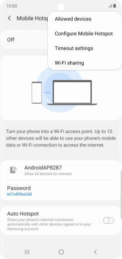 Press Configure Mobile Hotspot.