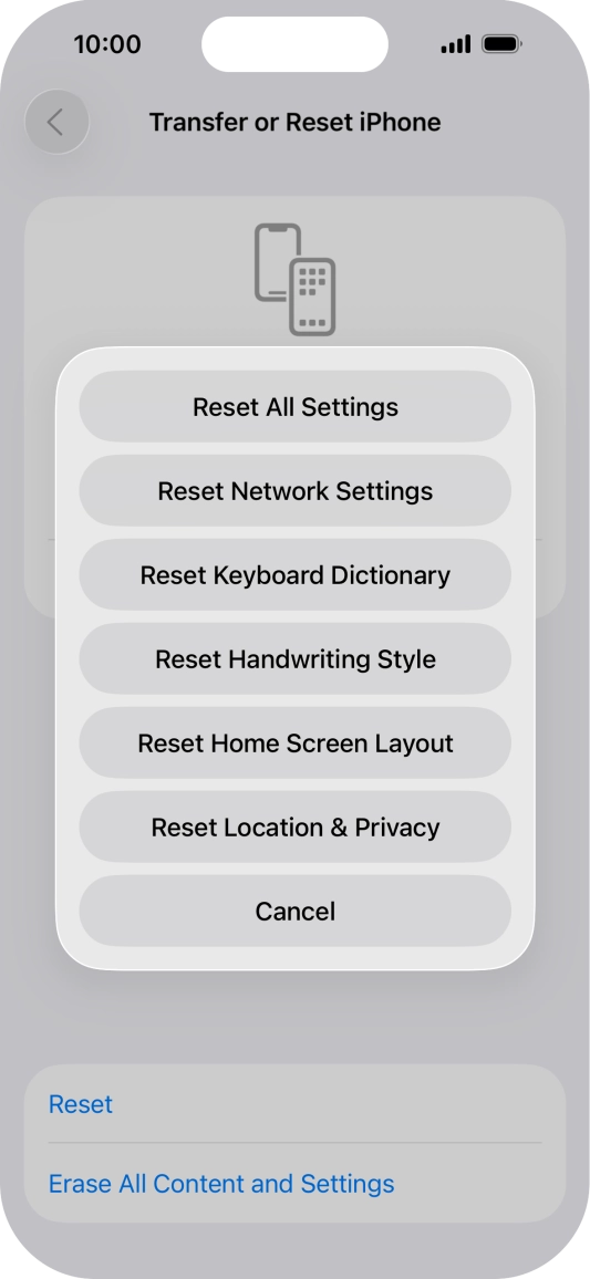 Press Reset All Settings.