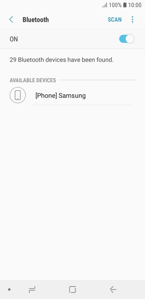 Press the required Bluetooth device and follow the instructions on the screen to pair the device with your phone.