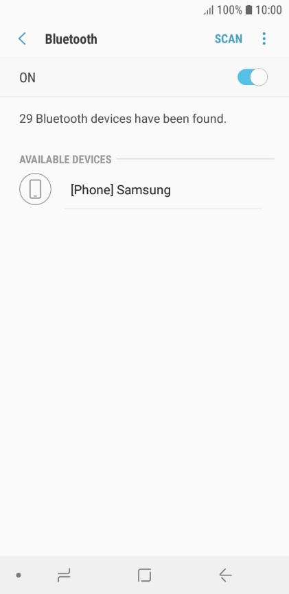 Press the required Bluetooth device and follow the instructions on the screen to pair the device with your phone.