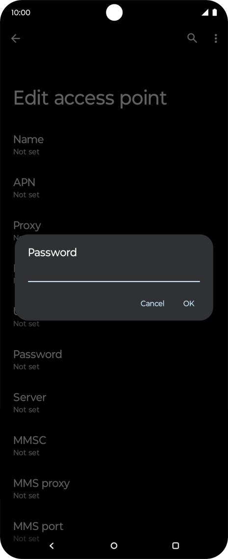 Key in secure and press OK.