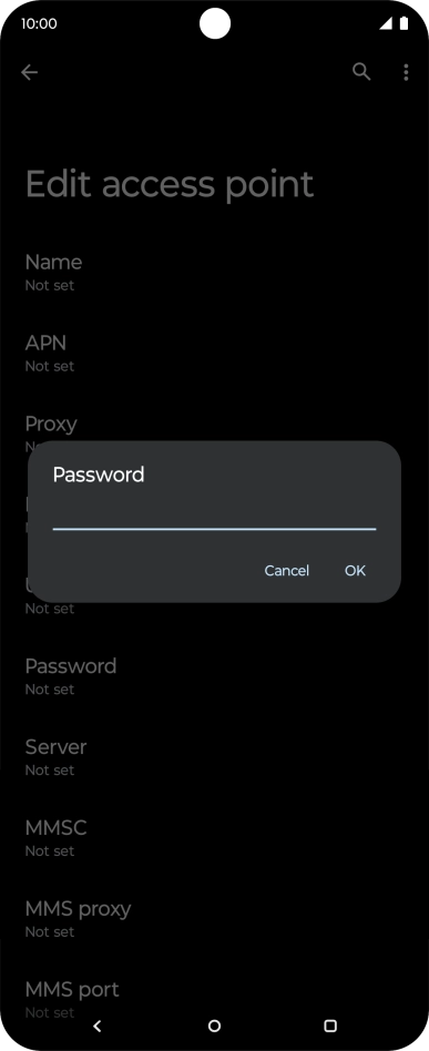 Key in secure and press OK.