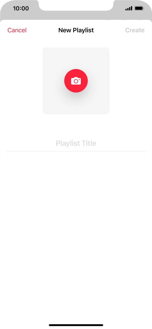 Press the text input field and key in a name for the playlist.