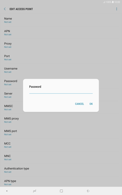 Key in secure and press OK.