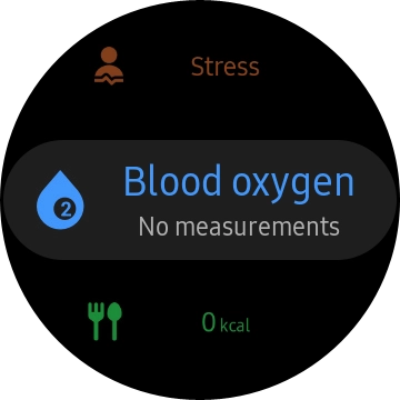 Press the blood oxygen level icon.