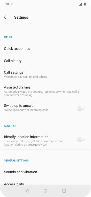 Press Call settings.