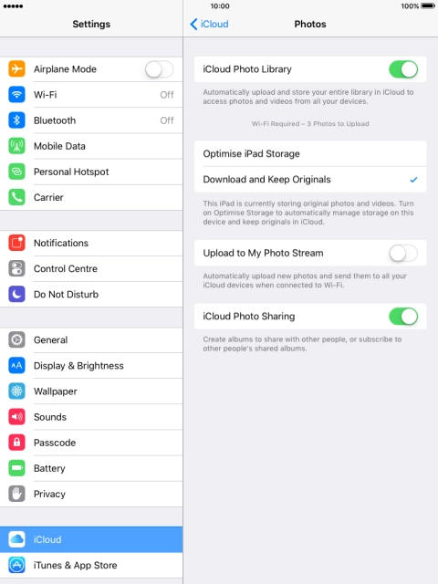 Press the indicator next to 