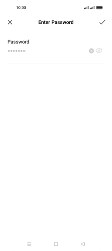 Key in the password for the Wi-Fi network and press the confirm icon.