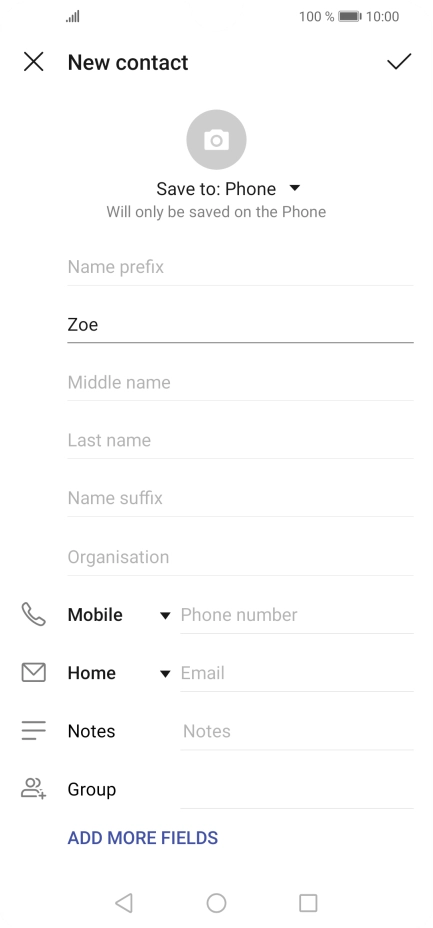 Press Last name and key in the last name.