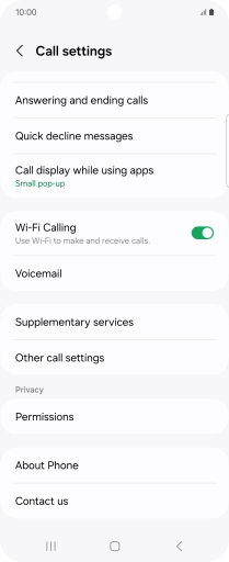 Press Supplementary services.
