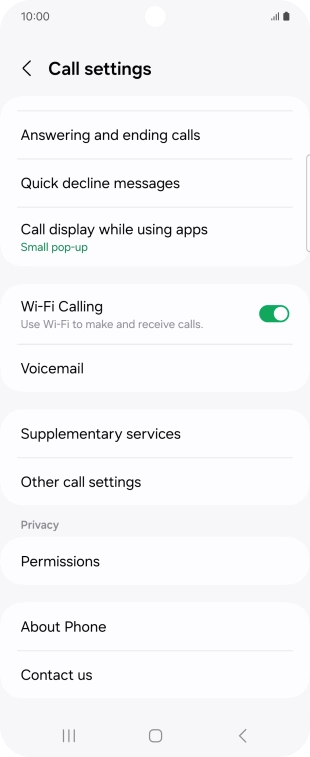 Press Supplementary services.