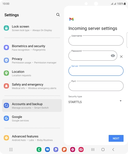 Press the field below 