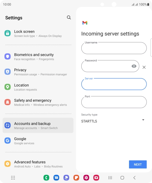 Press the field below 