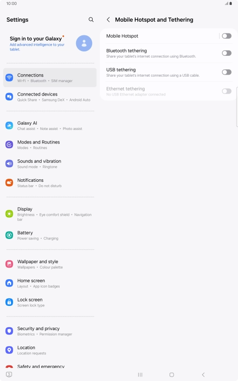 Press Mobile Hotspot.