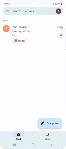 Press the email account icon.