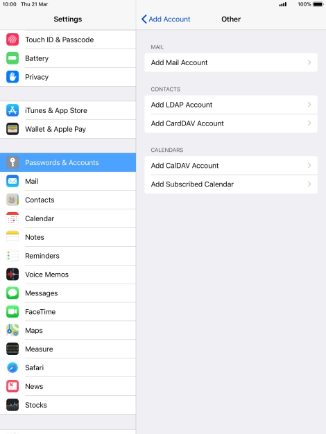 Press Add Mail Account.