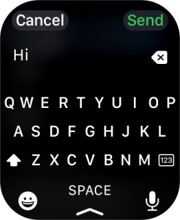 Press the microphone icon and record the message.
