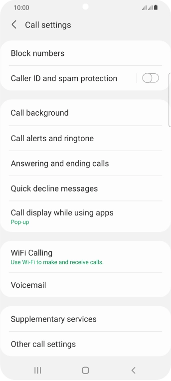 Press Supplementary services.