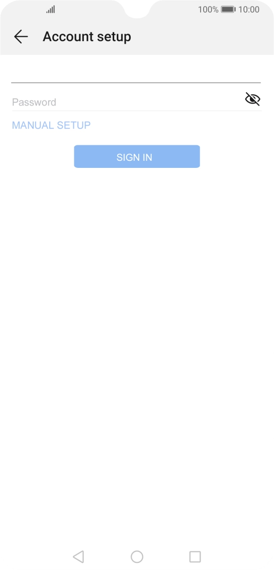 Press Password and key in the password for your email account.