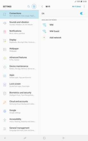 Press the menu icon.