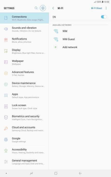 Press the menu icon.