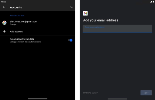 Press the field below 