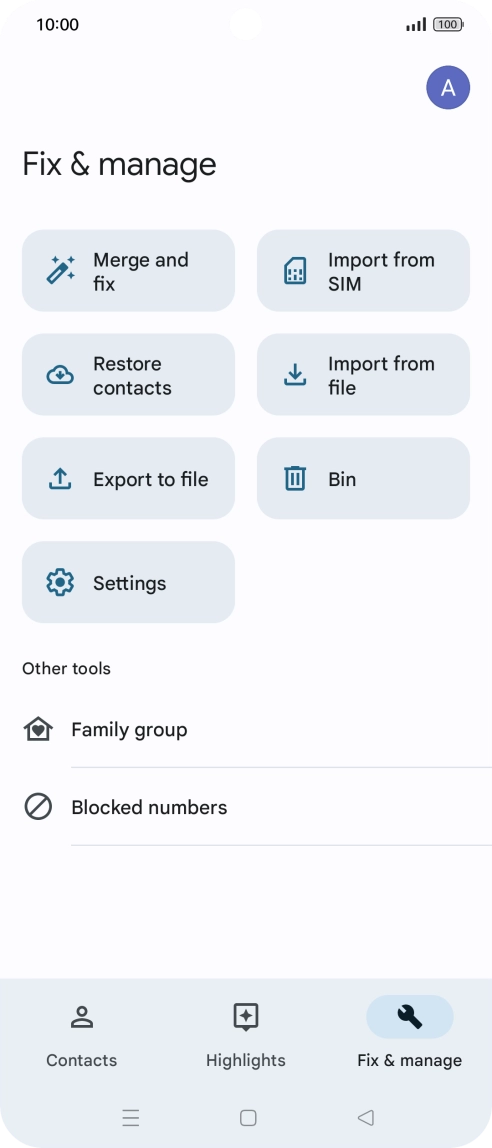 Press Import from SIM.