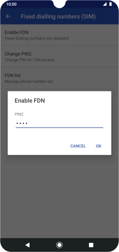 Key in your PIN2 and press OK. The default PIN2 is 0000.
