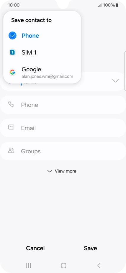Press the required Google account.