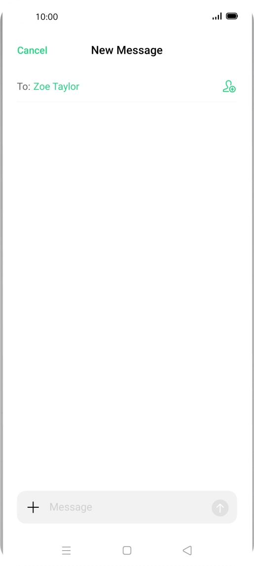 Press the text input field and write the text for your SMS.