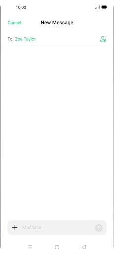 Press the text input field and write the text for your MMS.