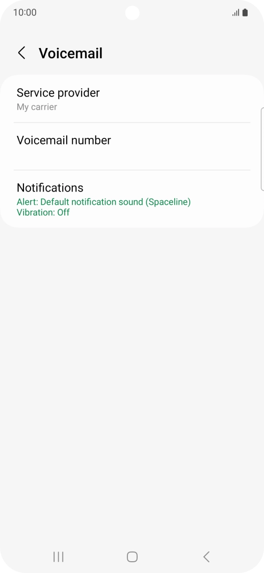 Press Voicemail number.