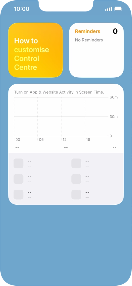 Slide your finger up or down on the screen to see more widgets.