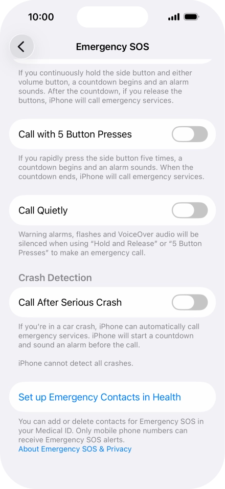 Press the indicator next to 
