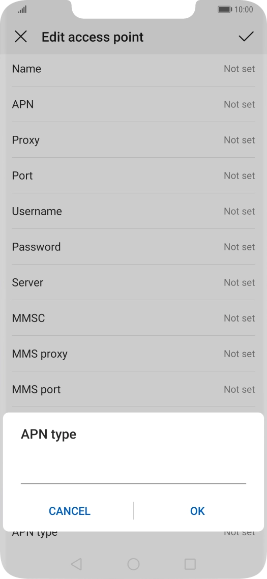 Key in default and press OK.