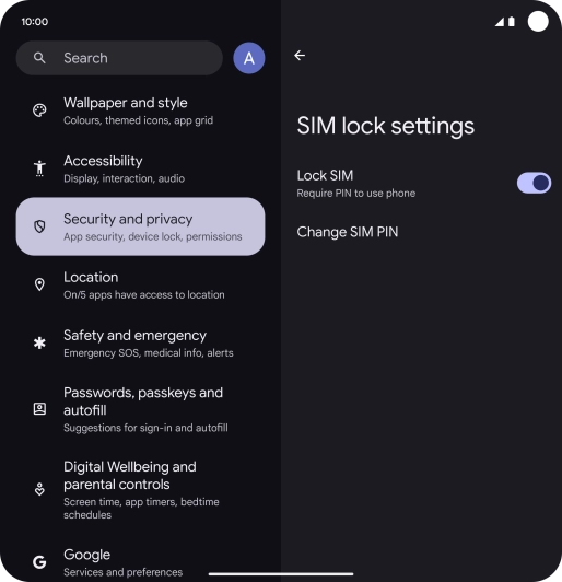 Press the indicator next to 