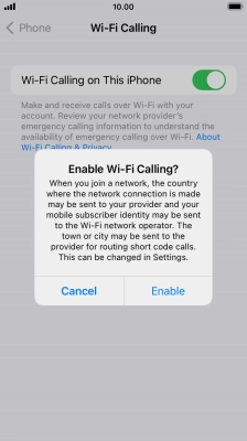 If you turn on the function, press Enable.