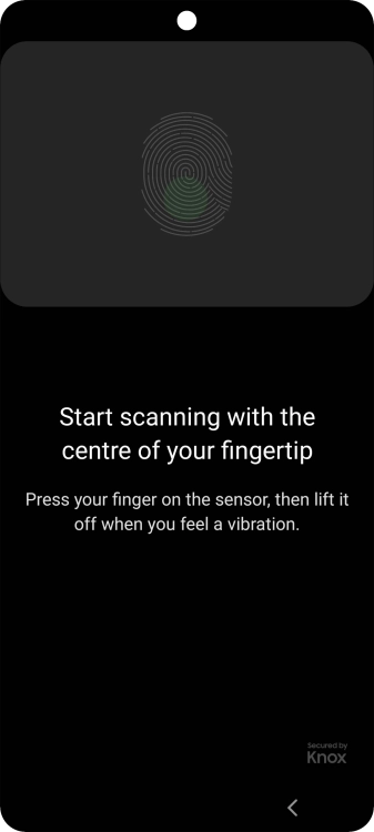 Follow the instructions on the screen to create the phone lock code using your fingerprint.
