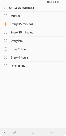 Press the required setting.