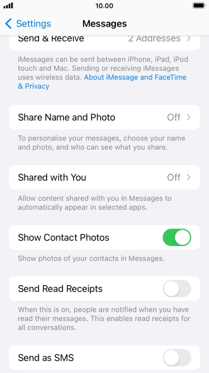Press the indicator next to 