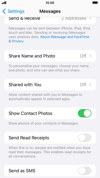 Press the indicator next to 