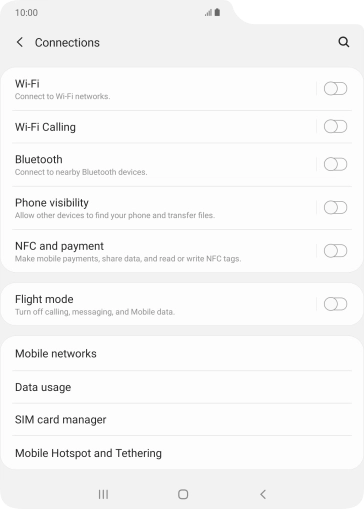 Press Mobile networks.