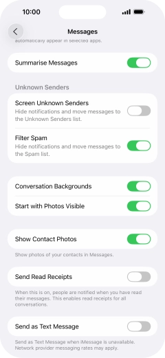 Press the indicator next to 