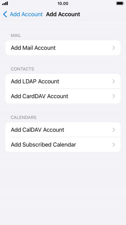 Press Add Mail Account.
