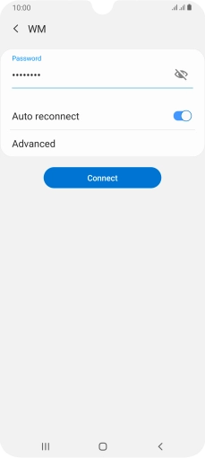 Key in the password for the Wi-Fi network and press Connect.