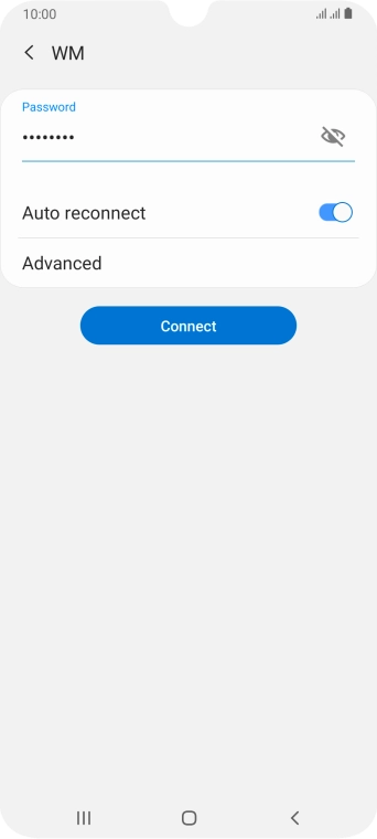 Key in the password for the Wi-Fi network and press Connect.